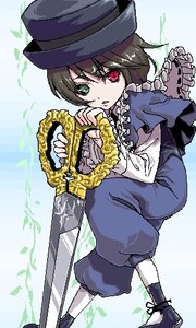 Rating: Safe Score: 0 Tags: 1girl frills full_body hat heterochromia image long_sleeves looking_at_viewer red_eyes short_hair solo souseiseki top_hat User: admin