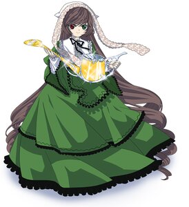 Rating: Safe Score: 0 Tags: 1girl brown_hair dress drill_hair frills full_body green_dress green_eyes heterochromia image long_hair long_sleeves looking_at_viewer red_eyes solo suiseiseki twin_drills twintails very_long_hair watering_can User: admin