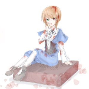 Rating: Safe Score: 0 Tags: 1girl blood blood_on_face bloody_clothes bloody_hands blue_dress bruise capelet dress full_body green_eyes heterochromia image injury long_sleeves open_mouth red_eyes shoes short_hair sitting solo souseiseki User: admin