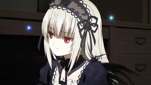 Rating: Safe Score: 0 Tags: 1girl bangs black_ribbon black_wings closed_mouth detached_collar dress eyebrows_visible_through_hair hairband image indoors long_hair long_sleeves looking_at_viewer red_eyes ribbon rose silver_hair solo suigintou User: admin