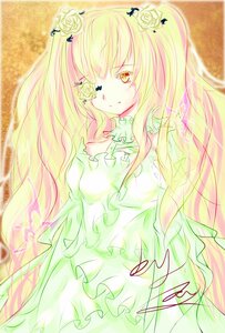 Rating: Safe Score: 0 Tags: 1girl blonde_hair dress flower frills hair_flower hair_ornament heterochromia image kirakishou long_hair rose solo thorns white_rose yellow_eyes yellow_rose User: admin