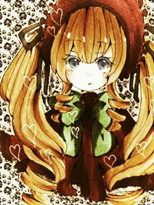 Rating: Safe Score: 0 Tags: 1girl blonde_hair bow dress drill_hair hat heart image long_hair long_sleeves rose shinku solo twin_drills twintails very_long_hair User: admin