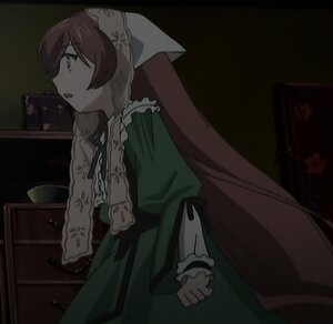 Rating: Safe Score: 0 Tags: 1girl apron brown_hair dress frills green_dress head_scarf image indoors long_hair long_sleeves solo suiseiseki very_long_hair User: admin