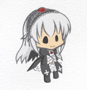 Rating: Safe Score: 0 Tags: 1girl auto_tagged chibi hairband image long_hair long_sleeves smile solo standing suigintou User: admin