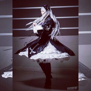 Rating: Safe Score: 0 Tags: 1girl boots cross dress frills gothic gothic_lolita lolita_fashion long_hair pale_skin solo standing suigintou very_long_hair white_hair User: admin