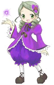 Rating: Safe Score: 0 Tags: 1girl :d bloomers blush bow chaba_(chabanyu) dress drill_hair flower frills full_body green_eyes green_hair hair_ornament heart image kanaria long_sleeves magic open_mouth pantyhose purple_dress rose rozen_maiden simple_background smile solo standing turtleneck twin_drills twintails white_background white_bloomers white_legwear User: admin