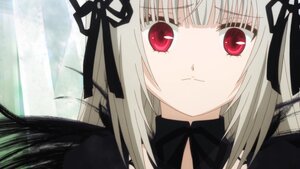 Rating: Safe Score: 0 Tags: 1girl bangs black_ribbon black_wings closed_mouth detached_collar dress hair_ribbon image long_hair looking_at_viewer red_eyes ribbon silver_hair solo suigintou wings User: admin