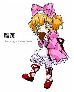 Rating: Safe Score: 0 Tags: 1girl blonde_hair bow dress eating food frills green_eyes hair_bow heart hina_ichigo hinaichigo image long_sleeves pink_bow pink_dress short_hair solo User: admin