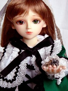 Rating: Safe Score: 0 Tags: 1girl bangs brown_hair doll dress frills gothic_lolita green_eyes lace lips lolita_fashion long_hair long_sleeves looking_at_viewer solo suiseiseki upper_body User: admin