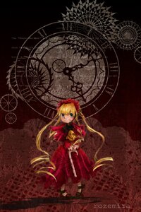 Rating: Safe Score: 0 Tags: 1girl blonde_hair blue_eyes bow clock dress flower image long_hair long_sleeves looking_at_viewer red_dress rose shinku solo twintails very_long_hair User: admin