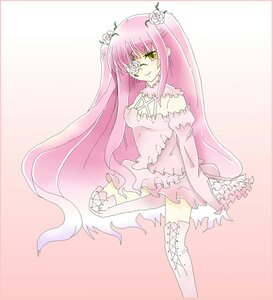 Rating: Safe Score: 0 Tags: 1girl boots dress eyepatch flower hair_flower hair_ornament image kirakishou long_hair pink_hair rose skirt smile solo striped thighhighs very_long_hair vines white_flower white_rose yellow_eyes User: admin