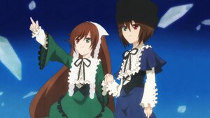 Rating: Safe Score: 0 Tags: 2girls brown_hair dress frills green_dress green_eyes hat heterochromia holding_hands image long_hair long_sleeves looking_at_viewer multiple_girls pair red_eyes ribbon short_hair siblings sisters smile souseiseki suiseiseki twins very_long_hair User: admin