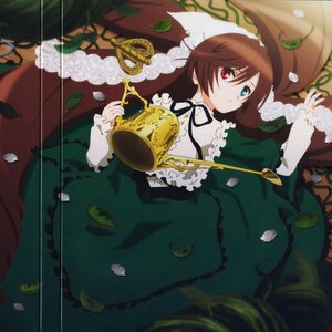 Rating: Safe Score: 0 Tags: 1girl brown_hair dress expressionless frills green_dress heterochromia image long_hair long_sleeves looking_at_viewer red_eyes ribbon scissors solo souseiseki suiseiseki User: admin