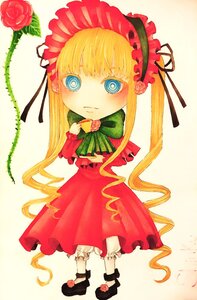 Rating: Safe Score: 0 Tags: 1girl blonde_hair blue_eyes bow dress drill_hair flower full_body hair_ribbon image long_hair long_sleeves looking_at_viewer red_flower red_rose ribbon rose shinku shoes solo tears very_long_hair User: admin