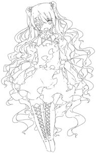 Rating: Safe Score: 0 Tags: 1girl boots cross-laced_footwear dress eyepatch flower full_body image kirakishou lace-up_boots long_hair long_sleeves monochrome open_mouth smile solo striped two_side_up vertical_stripes very_long_hair wavy_hair User: admin