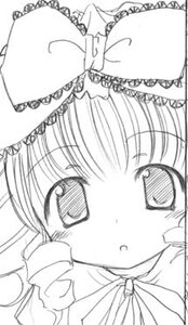 Rating: Safe Score: 0 Tags: 1girl bangs blush bonnet bow close-up face frills greyscale hat hinaichigo image looking_at_viewer monochrome ribbon simple_background solo white_background User: admin