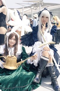 Rating: Safe Score: 0 Tags: dress long_hair long_sleeves multiple_cosplay multiple_girls sitting suigintou tagme wings User: admin