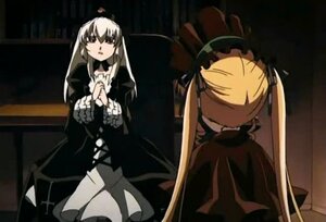 Rating: Safe Score: 0 Tags: 2girls black_dress blonde_hair dress gothic_lolita image lolita_fashion long_hair long_sleeves multiple_girls pair shinku sitting suigintou twintails User: admin