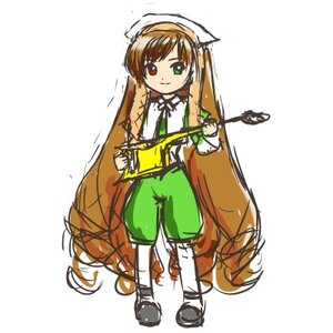 Rating: Safe Score: 0 Tags: 1girl brown_hair full_body green_eyes heterochromia image long_hair red_eyes simple_background sketch smile solo suiseiseki very_long_hair white_background User: admin