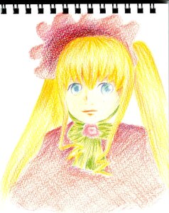 Rating: Safe Score: 0 Tags: 1girl bangs blonde_hair blue_eyes flower image looking_at_viewer portrait shinku smile solo text_focus white_background User: admin
