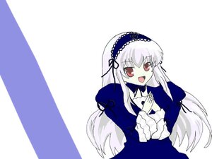Rating: Safe Score: 0 Tags: 1girl :d bangs black_dress black_ribbon dress eyebrows_visible_through_hair frills hairband image juliet_sleeves long_hair long_sleeves looking_at_viewer open_mouth own_hands_together red_eyes ribbon simple_background smile solo suigintou upper_body very_long_hair white_background wings User: admin