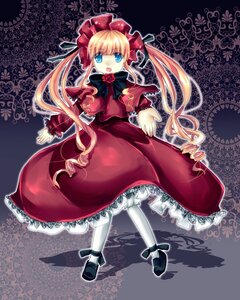 Rating: Safe Score: 0 Tags: 1girl black_footwear blonde_hair blue_eyes bonnet bow bowtie capelet dress drill_hair flower full_body green_bow image long_hair long_sleeves looking_at_viewer open_mouth pantyhose red_capelet red_dress shinku shoes sidelocks solo standing twin_drills twintails white_legwear User: admin