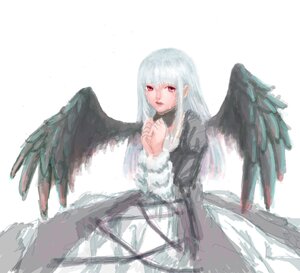 Rating: Safe Score: 0 Tags: 1girl angel_wings bangs black_dress black_wings dress feathered_wings feathers image long_hair long_sleeves looking_at_viewer own_hands_together red_eyes simple_background solo suigintou white_background white_hair white_wings wings User: admin