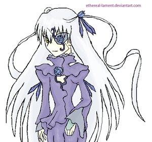 Rating: Safe Score: 0 Tags: 1girl auto_tagged barasuishou blue_flower blue_rose dress eyepatch flower frills hair_ribbon image long_hair long_sleeves ribbon rose silver_hair simple_background solo very_long_hair white_background yellow_eyes User: admin