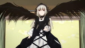 Rating: Safe Score: 0 Tags: 1girl bangs black_dress black_ribbon black_wings closed_mouth dress feathered_wings feathers flower frills hairband image juliet_sleeves long_hair long_sleeves looking_at_viewer red_eyes ribbon rose silver_hair solo suigintou wings User: admin