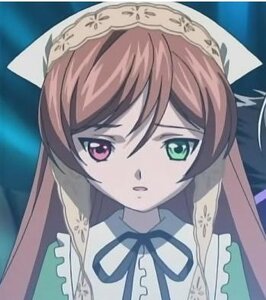 Rating: Safe Score: 0 Tags: 1girl black_ribbon brown_hair frills green_eyes heterochromia image long_hair looking_at_viewer neck_ribbon ribbon simple_background solo suiseiseki User: admin