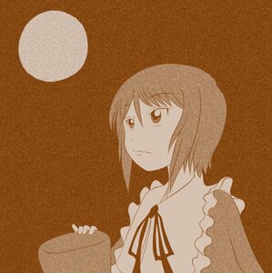 Rating: Safe Score: 0 Tags: 1girl brown_background closed_mouth frills full_moon holding image monochrome moon short_hair simple_background solo souseiseki upper_body User: admin