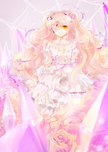 Rating: Safe Score: 0 Tags: 1girl blonde_hair dress flower frills hair_ornament image kirakishou long_hair pink_hair pink_rose rose smile solo very_long_hair white_dress white_rose yellow_eyes User: admin