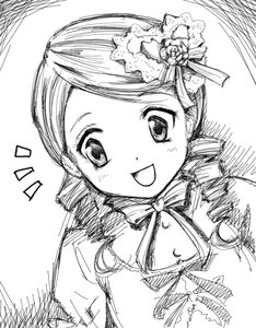Rating: Safe Score: 0 Tags: 1girl :d blush drill_hair greyscale hat image kanaria looking_at_viewer monochrome open_mouth puffy_sleeves simple_background sketch smile solo tomoe_mami twin_drills upper_body white_background User: admin