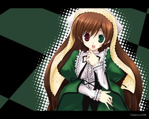 Rating: Safe Score: 0 Tags: 1girl :d argyle_background artist_request brown_hair checkered checkered_background checkered_floor dress frills green_dress green_eyes head_scarf heterochromia image letterboxed long_hair long_sleeves looking_at_viewer open_mouth red_eyes rozen_maiden smile solo suiseiseki twin_drills very_long_hair User: admin