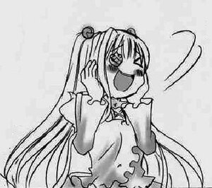 Rating: Safe Score: 0 Tags: 1girl greyscale image kirakishou long_hair monochrome open_mouth smile solo twintails User: admin