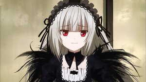 Rating: Safe Score: 0 Tags: 1girl bangs black_ribbon black_wings closed_mouth detached_collar dress hairband image long_hair long_sleeves looking_at_viewer red_eyes silver_hair smile solo suigintou wings User: admin