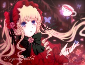 Rating: Safe Score: 0 Tags: 1girl blonde_hair blue_eyes bonnet bow bug butterfly cup dress flower hairband image insect long_hair petals pink_flower pink_rose red_flower red_rose ribbon rose rose_petals shinku solo teacup twintails User: admin