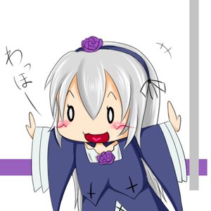 Rating: Safe Score: 0 Tags: 1girl blush blush_stickers chibi flower hairband image long_hair open_mouth purple_flower purple_rose rose silver_hair solo striped suigintou wings User: admin