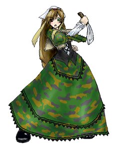 Rating: Safe Score: 0 Tags: 1girl auto_tagged blush brown_hair dress frills full_body green_dress green_eyes heterochromia holding image long_hair long_sleeves open_mouth solo suiseiseki transparent_background twintails very_long_hair User: admin