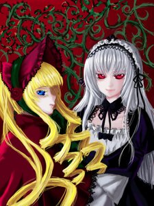 Rating: Safe Score: 0 Tags: 2girls blonde_hair blue_eyes bow dress drill_hair flower hairband image long_hair long_sleeves looking_at_viewer multiple_girls pair red_eyes rose shinku silver_hair suigintou User: admin