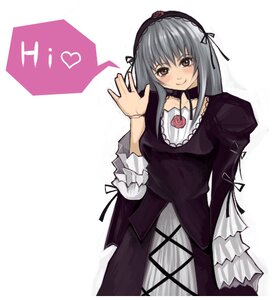 Rating: Safe Score: 0 Tags: 1girl black_dress blush dress flower frills hairband heart image long_hair long_sleeves looking_at_viewer rose silver_hair smile solo suigintou white_background User: admin