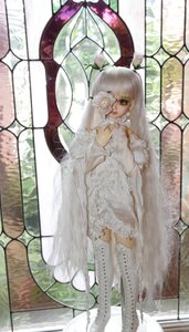 Rating: Safe Score: 0 Tags: 1girl boots cross-laced_footwear doll dress flower frills full_body hair_ornament kirakishou knee_boots solo stained_glass standing umbrella white_dress white_footwear white_hair User: admin