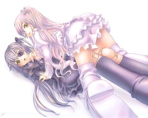 Rating: Safe Score: 0 Tags: 2girls bangs barasuishou blush boots crystal doll_joints dress eyepatch flower flower_eyepatch hair_ornament image joints kirakishou lolita_fashion long_hair looking_at_viewer multiple_girls open_mouth pair rose rozen_maiden sabamu silver_hair smile striped thighhighs tongue yellow_eyes User: admin