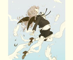 Rating: Safe Score: 0 Tags: 1girl angel_wings bird black_feathers cloud crow dove falling feathered_wings feathers flock flying full_body image jacket long_hair long_sleeves red_eyes ribbon seagull shirt shoes shorts sky solo suigintou thighhighs white_feathers white_legwear white_shirt white_wings wings User: admin