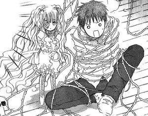 Rating: Safe Score: 0 Tags: 1boy 1girl dress frills greyscale image kirakishou long_hair monochrome solo very_long_hair User: admin