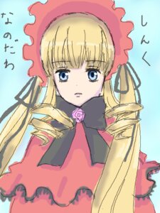 Rating: Safe Score: 0 Tags: 1girl bangs blonde_hair blue_background blue_eyes bonnet bow dress drill_hair flower image long_hair long_sleeves looking_at_viewer pink_flower pink_rose rose shinku solo twin_drills twintails upper_body User: admin