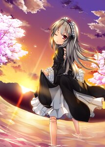 Rating: Safe Score: 0 Tags: 1girl asa_(swallowtail) bangs black_dress black_hairband blush cloud commentary_request doll_joints dress dutch_angle eyebrows_visible_through_hair flower frilled_hairband frills gothic_lolita gradient gradient_sky hairband image joints lolita_fashion long_hair long_sleeves looking_at_viewer looking_back mountain one_eye_closed orange_sky parted_lips photoshop_(medium) pink_flower purple_sky red_eyes red_flower red_rose rose rozen_maiden silver_hair skirt_hold sky solo suigintou sun sunset tree v-shaped_eyebrows very_long_hair wading water wide_sleeves User: admin