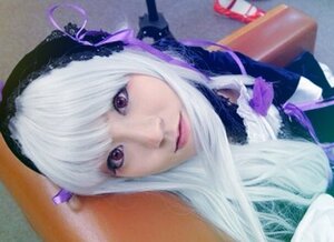 Rating: Safe Score: 0 Tags: 1girl bangs blurry closed_mouth depth_of_field frills hairband lips lolita_hairband long_hair looking_at_viewer photo purple_eyes ribbon solo suigintou white_hair User: admin