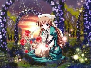 Rating: Safe Score: 0 Tags: 1girl blurry brown_hair christmas_tree depth_of_field diffraction_spikes dress flower glint green_dress green_eyes heterochromia image long_hair long_sleeves rainbow solo sparkle sparkle_background suiseiseki very_long_hair watering_can User: admin