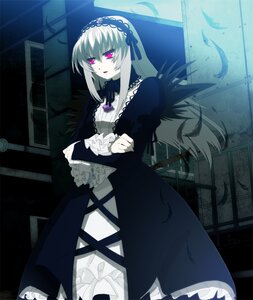 Rating: Safe Score: 0 Tags: 1girl black_wings dress frilled_sleeves frills hairband image long_hair long_sleeves looking_at_viewer pink_eyes silver_hair solo suigintou wings User: admin